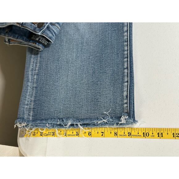Judy Blue Jeans Womens 28 Wide Leg Crop‎ Medium Wash Frayed Hem Stretch Casual - Picture 12 of 12